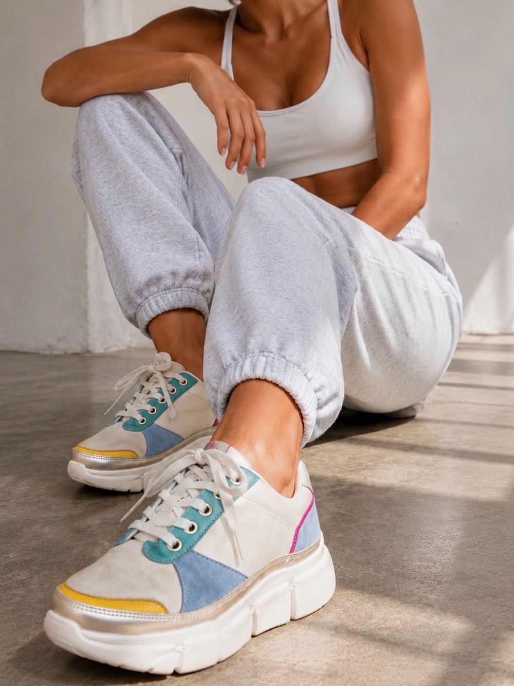 Anthropologie x DELPOZO Platform Leather Sneakers Women’s 7 EU 37 Colorblock